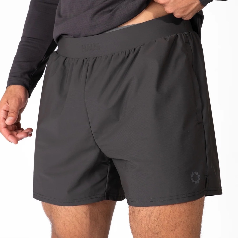 Haus Athletic Essential 5" Inseam Shorts Men Large Charcoal Grey New With Tags